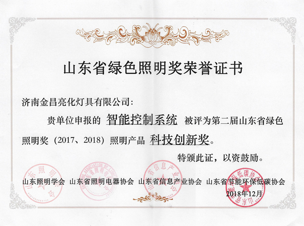 第二届山东省绿色照明奖活动中我司荣获三项荣誉(图5)